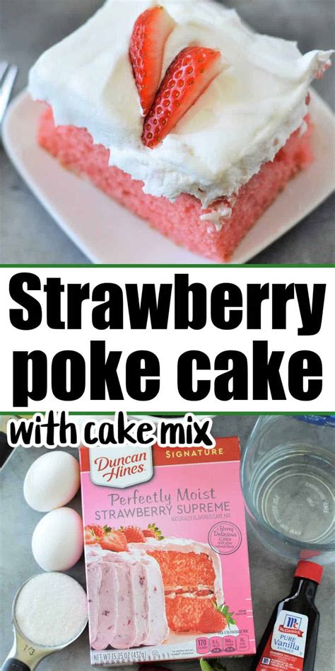 Cake Mix With Strawberries Strawberry Poke Cake With Cake Mix