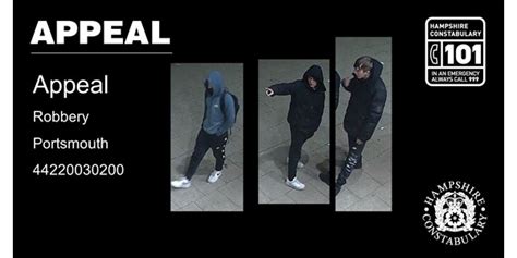 Cctv Images Released Following Robbery In Portsmouth Hampshire And