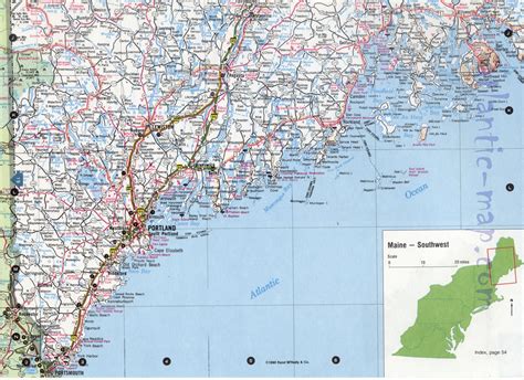 Southwest Maine state map image. Detailed map of Southern Maine