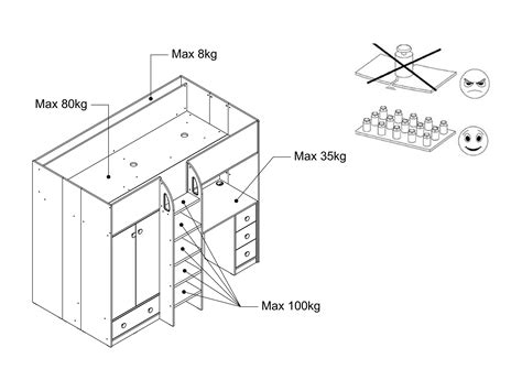 Hoogslaper X Cm Met Kast En Bureau In Wit En Houtlook Matras