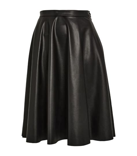 Womens Marina Rinaldi Black Faux Leather Midi Skirt Harrods UK