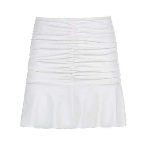 Rapcopter High Waist Pleated Skirts Ruched Y K Mini Skirts Retro Women