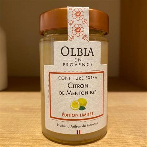 Confiture Extra Artisanale Citron De Menton IGP Olbia En Provence 230g