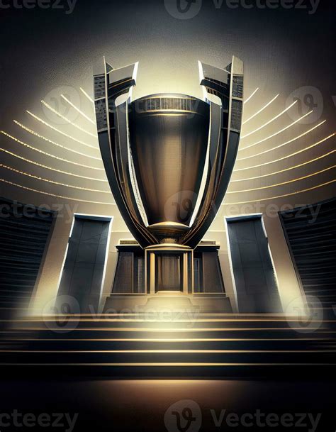 Big golden trophy on stadium, created with generative AI 23825071 Stock ...