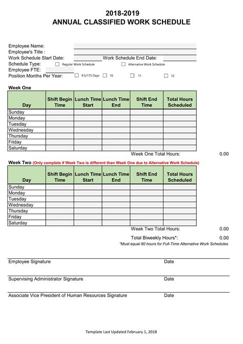 Free Printable Employee Schedule Templates [Word, Excel]