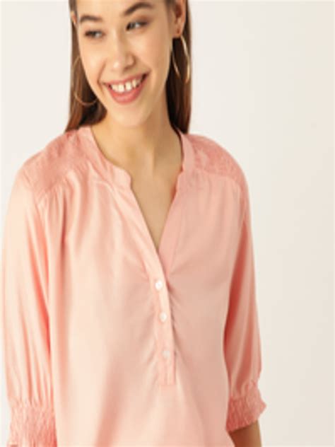 Buy Dressberry Sustainable Ecovero Women Pink Solid Top Tops For