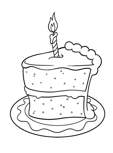 Printable Cake Slice Coloring Pages - Goimages Mega