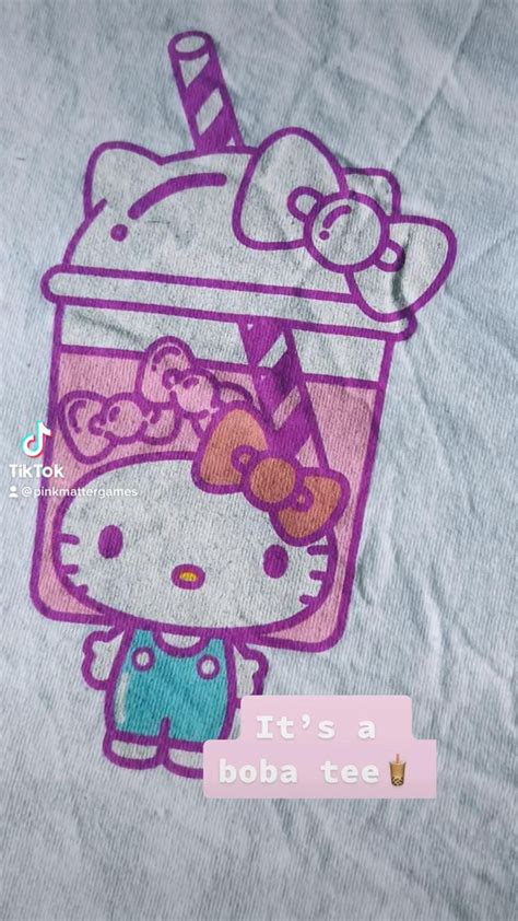 Hello Kitty Boba Tee Shirt 🧋💕 Video Hello Kitty Hello Kitty Dress Kawaii Design