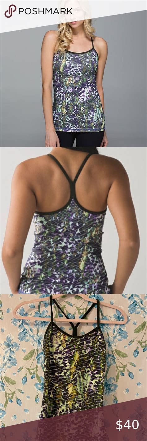 Lululemon Women S Power Y Tank In Floral Sport White Multi Pistachio