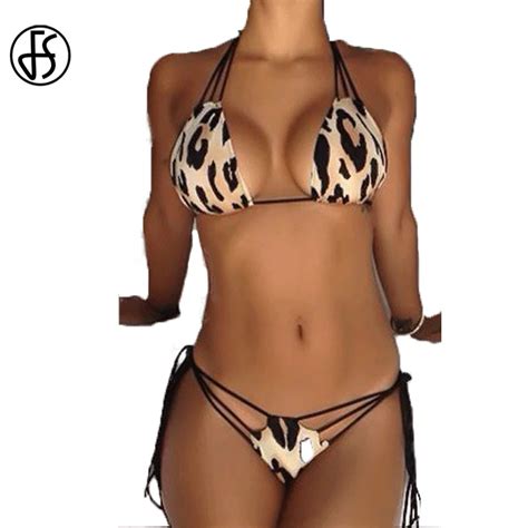 Fs Sexy Push Up Padde Swimwear Women Sexy Brazil Bikini Leopard Print