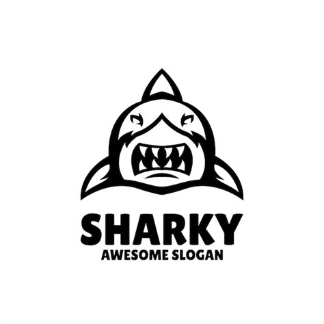 Illustration De Conception De Logo Mascotte Simple Requin Vecteur