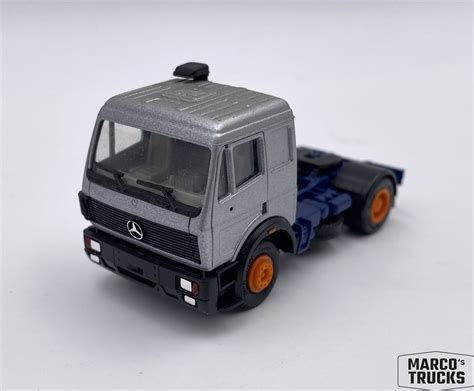 Herpa Mb Sk Zugmaschine Silbergrau Schwarz Orange Blau Hb