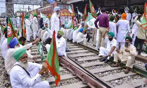 Rail Roko Protest Farmers Squat On Rail Tracks In Punjab