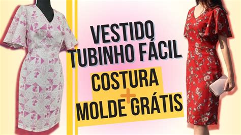 Vestido Tubinho Manga Godê Molde GrÁtis Costura Youtube