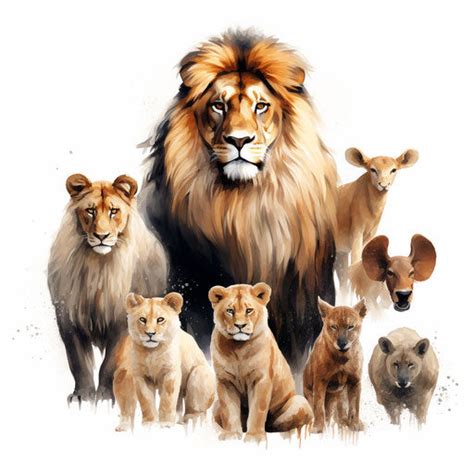 Vector & 4K Wild Animals Clipart in Oil Painting Style – IMAGELLA