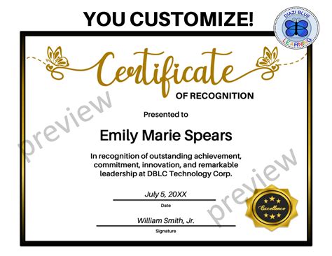 Certificate Template, Certificate of Appreciation, Certificate of Recognition, Printable ...