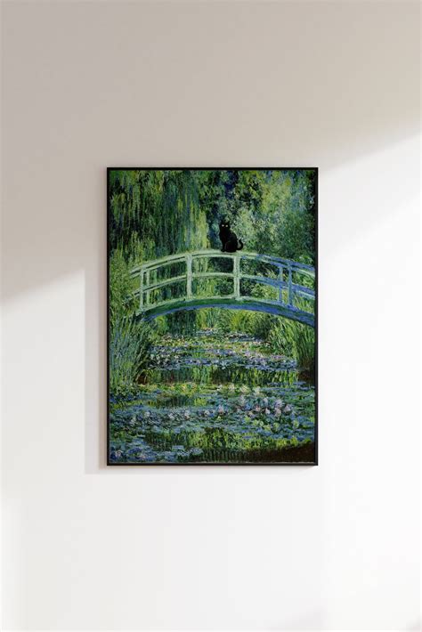 Claude Monet Bridge Over Water Lilies Claude Monet Cat Print Funny Cat ...