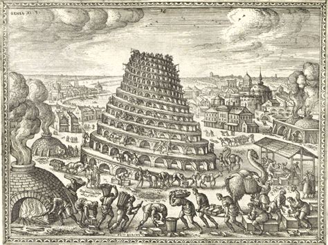 Builiding Of The Tower Of Babel Th Century Illustration Stock