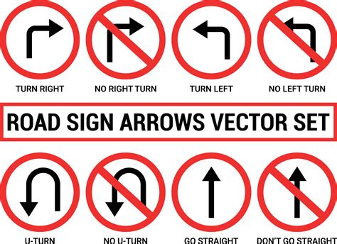 Road sign arrows vector set design on white background. 35647905 Vector Art at Vecteezy