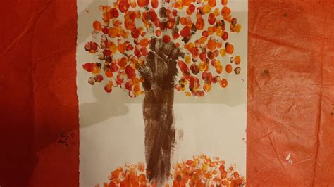 Autumn Tree Finger Painting Youtube