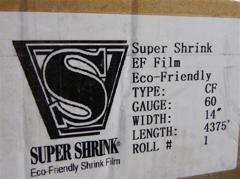 Super Shrink 624 614 14 X 4375 POLYOLEFIN CENTERFOLD SHRINK FILM