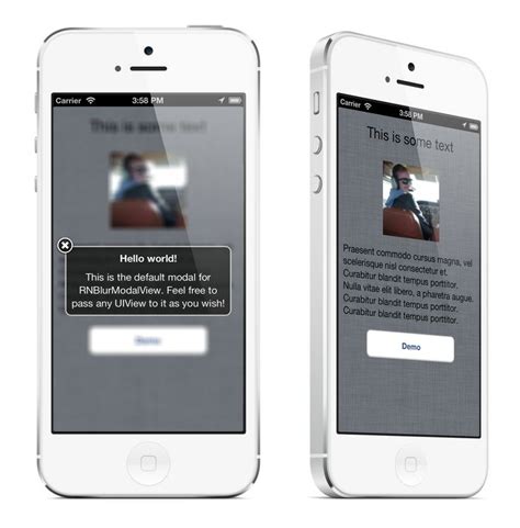 modal view github ios app dev app design