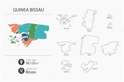 Mapa De Guinea Bissau Con Mapa Detallado Del País Elementos Del Mapa De