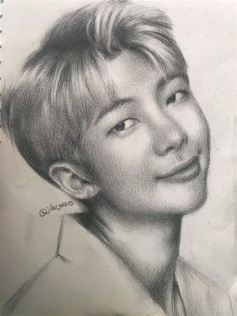 My Drawing Of Kim Namjoon RM ARMY S Amino Bts Drawings Easy