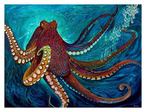 Octavia Octopus Canvas Print Deep Impressions Underwater Art