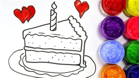 How To Draw A Birthday Cake Slice Piece Of Cake Coloring Pages For