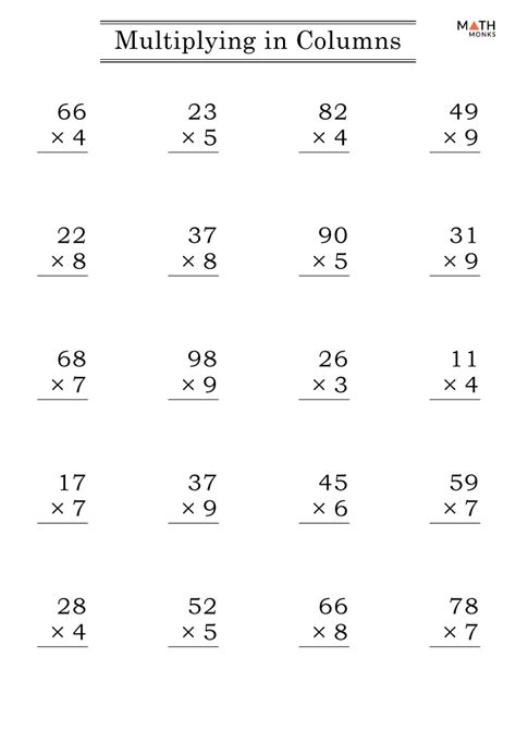 Multiplication Worksheets Grade 3 With Answer Key