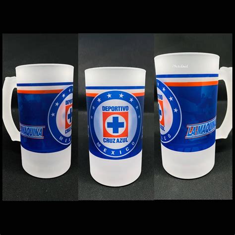 Cruz Azul Oz Frosted Glass Beer Mug Tarro Cervezero De Vidrio