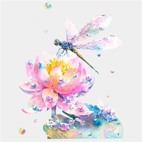 Aquarellvektorillustration Von Wei En Und Rosa Seerosen Mit