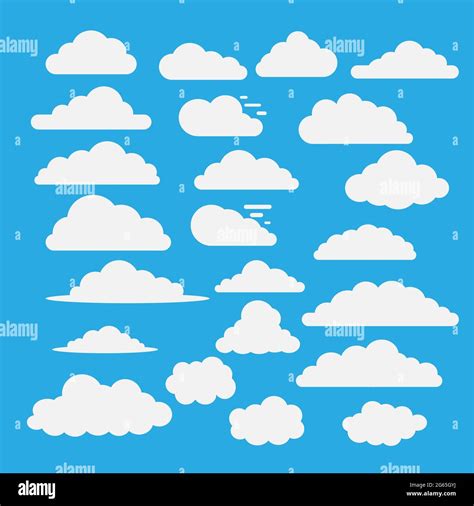 flat clouds collection vector eps stock vector image art alamy
