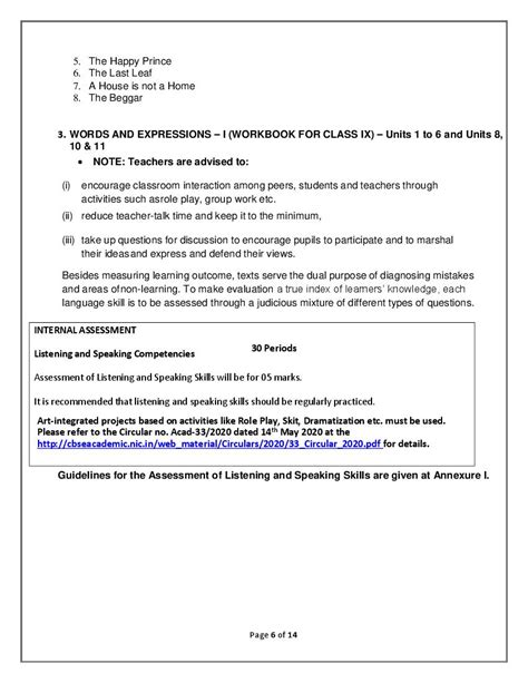 Cbse Class 9 English Syllabus 2024 Pdf Download Here