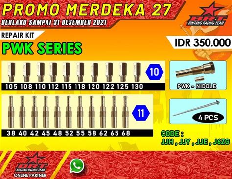 Jual Repair Kit Pwk Series Spuyer Set Pwk Plus Jarum Brt Di Lapak Bintang Racing Store Bukalapak