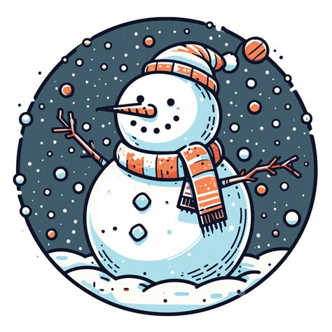 Beautiful Christmas Snowman Clipart - Ai Generative 33642132 PNG