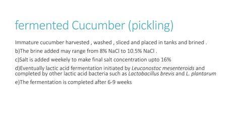 Lactic Acid Fermented Foods Ppt