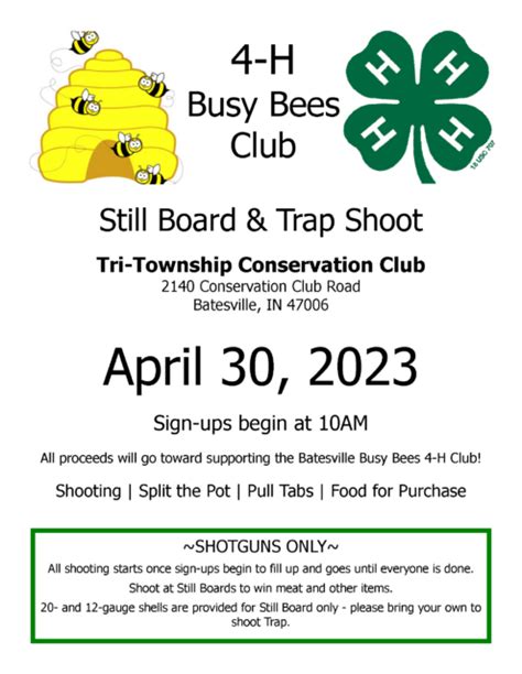 Still Board Trap Shoot For The H Busy Bees Batesville Area