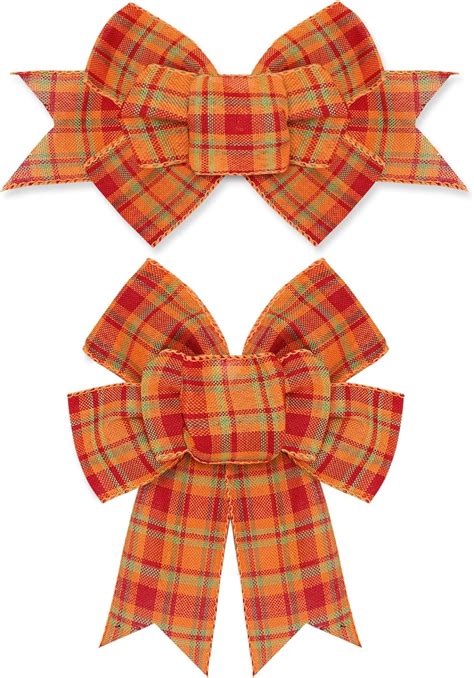 Amazon Whaline 2 Pack Fall Wreath Bow Thanksgiving Buffalo Plaid