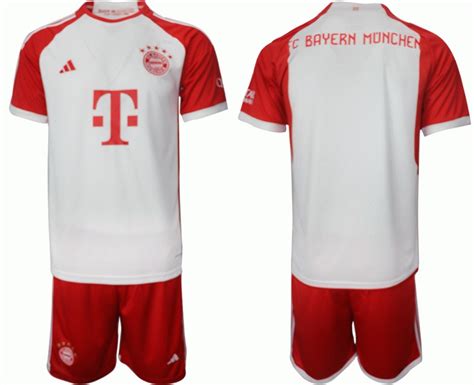 Herren Bayern München 23 24 Heimtrikot rot Trikotsatz Kurzarm Kurze Hosen