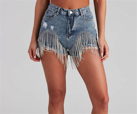 The Edge Of Fringe High Waist Denim Shorts High Waisted Shorts Denim