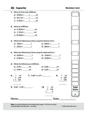 Fillable Online What is Liter To Milliliter? Definition, Conversion ...