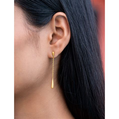 Buy Shaya By Caratlane Flowing Through Life Earrings In Gold Plated