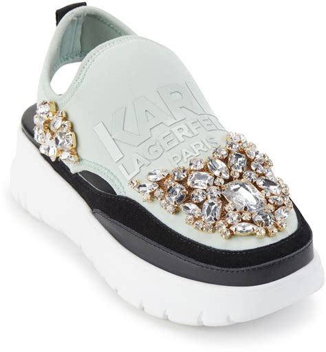 Karl Lagerfeld Paris Mika Crystal Slip On Platform Sneaker Shopstyle