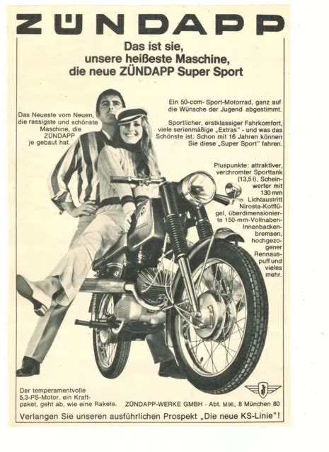 Zuendapp Ks Super Sport Moped Alte Annonce Vintage Advert