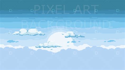 2D Pixel Art Backgrounds 10 Sky Cloud 2