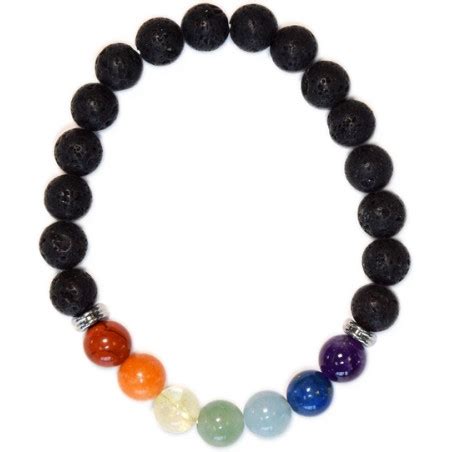 Bracelet Chakras Pierre De Lave Perles Mm Omsa Chakra Fr