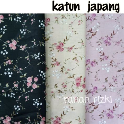 Jual Kain Katun Jepang Motif Floral Mawar Kecil Km Bahan Baju