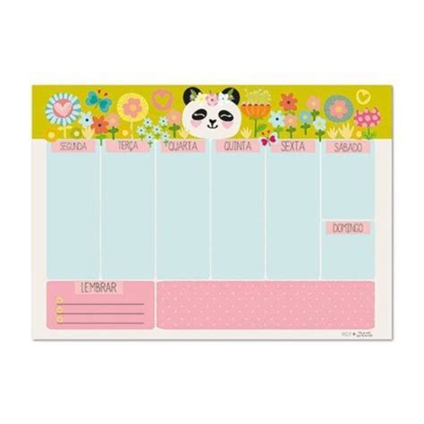 Bloco Planner De Mesa Semanal Panda Shopee Brasil